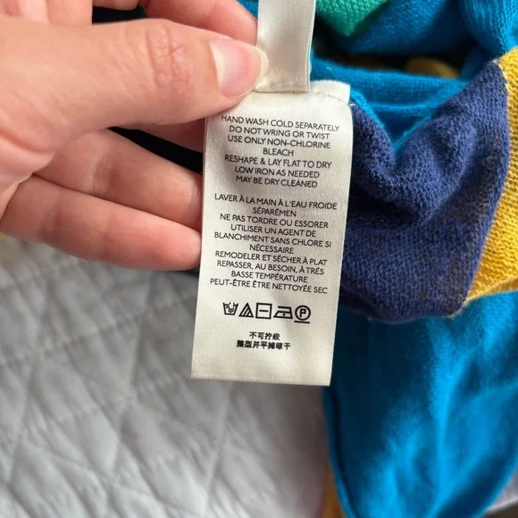 Free People Block Party Pullover Top Striped Oversized linen blend Knit Sweater - Picture 6 of 11